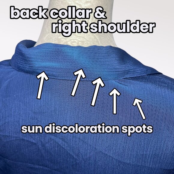 Vintage Petite by Elite Short Sleeve Button Down Shirt Shoulder Pads Medium - Picture 9 of 9